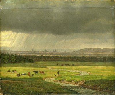 Landscape with Dresden in the Distance, 1830 by Heinrich Stuhlmann